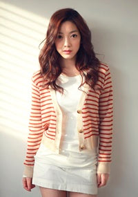 빨간색 줄무늬 가디건 (11980820036)